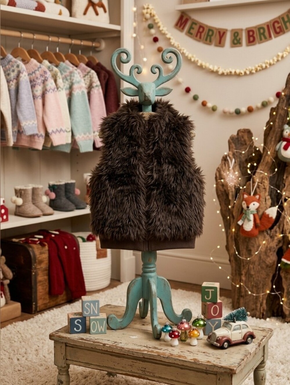 Gymboree Dark Brown Faux Fur Accent Vest
